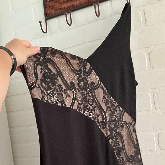 Mystic L.A. Sexy Gown One shoulder Lace Maxi Black dress Size L - Picture 4 of 16